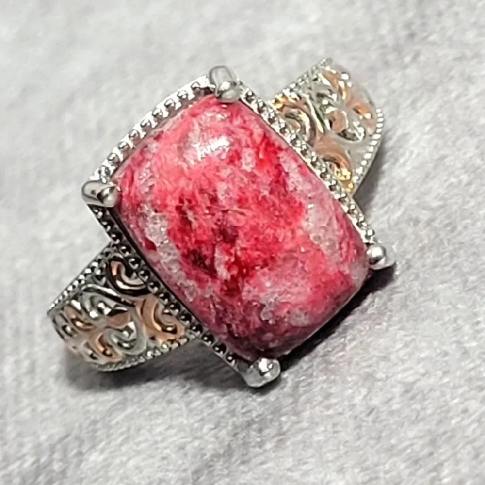 Norwegian Thulite Solitare Ring‎